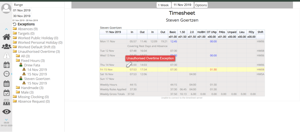 Overtime Tracking Software